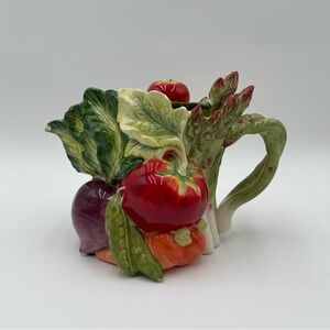 Fitz and Floyd Le Marche Teapot and Lid Vegetables & Fruit Theme *READ*